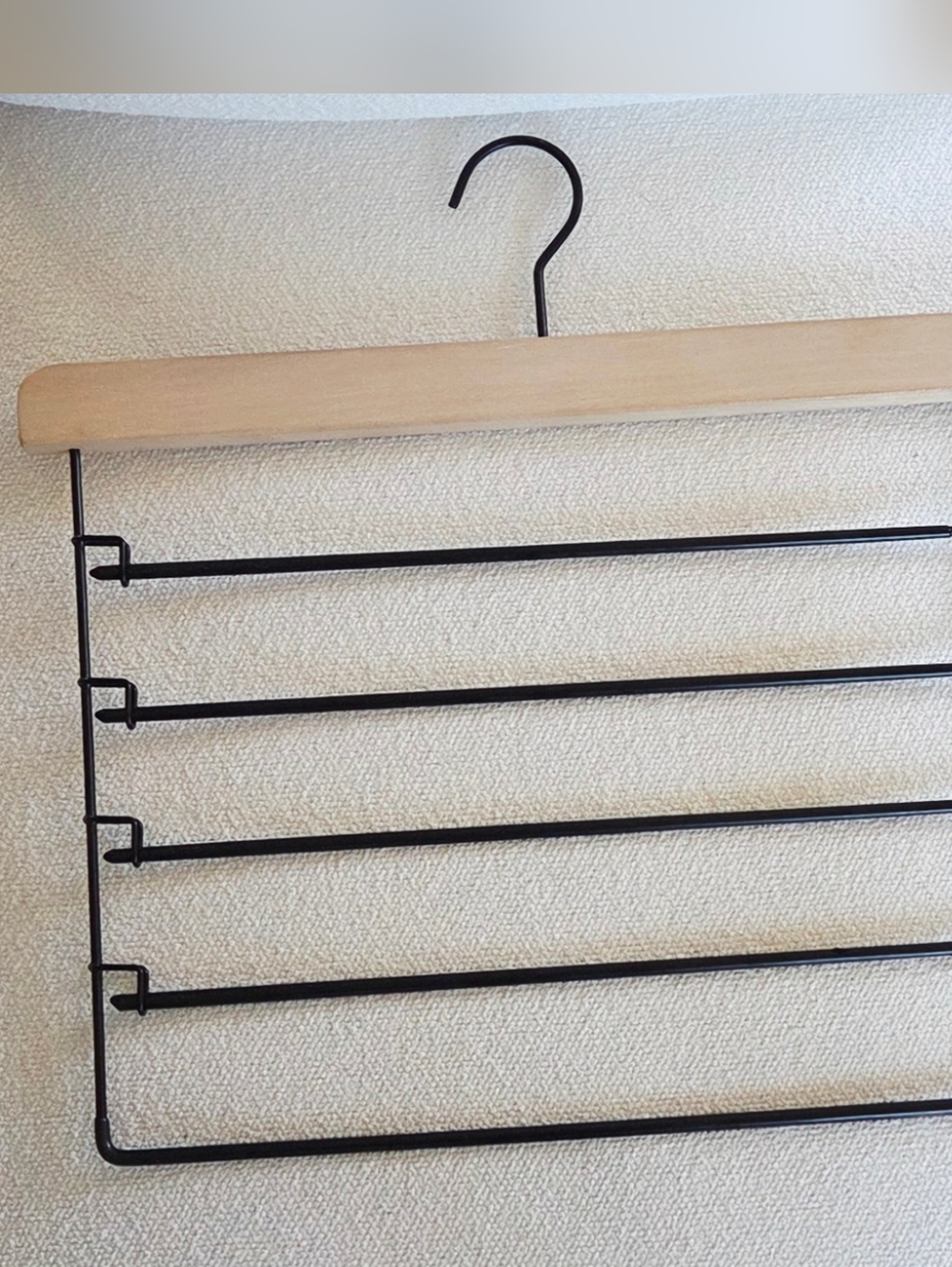 5-Tier Pants Hanger Scarf Tie Rack Organizer Black Closet Storage Accessories